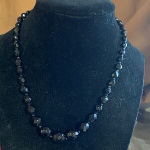 Elegant Black Faceted Bead Necklace - Classic Women's Jewelry
